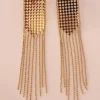 Pendientes cadena largo acero Dorado