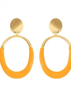 Pendientes con ovalo naranja