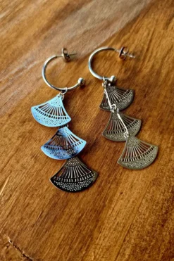 Pendientes de acero abanico