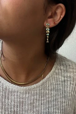 Pendientes de acero con toques azules