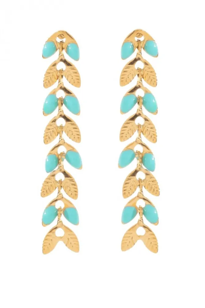 Pendientes de acero con toques azules