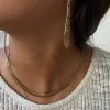 Pendientes de acero largo con corazón