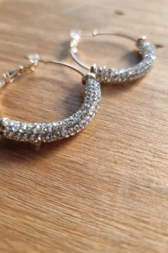 Pendientes de aro circonitas