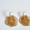Pendientes flor acero grande