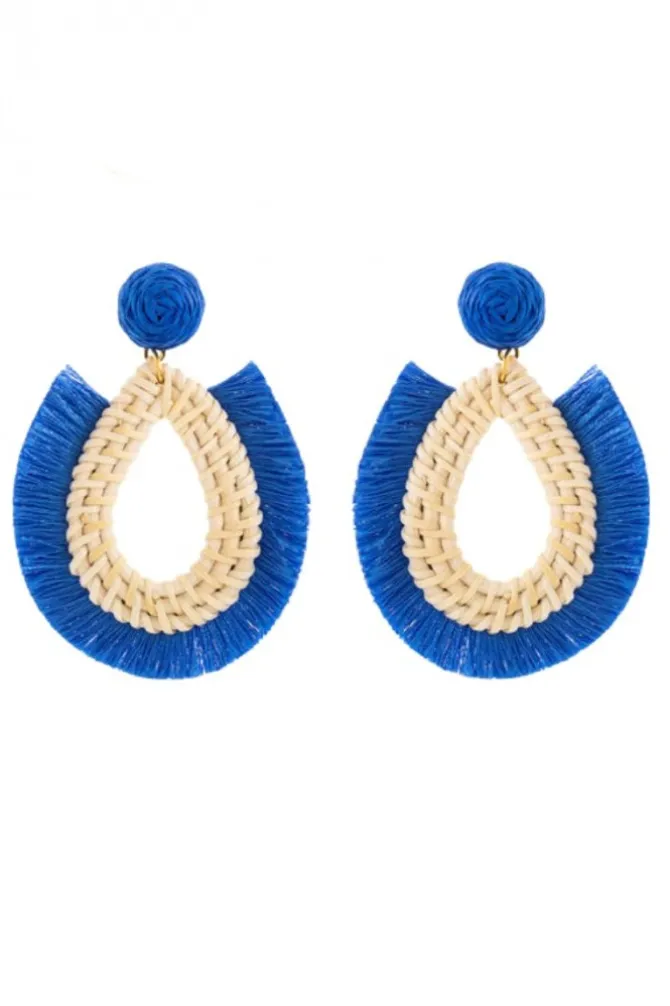 Pendientes rafia marino