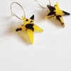 Pendientes resina estrella animal print