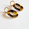 Pendientes resina ovalado animal print