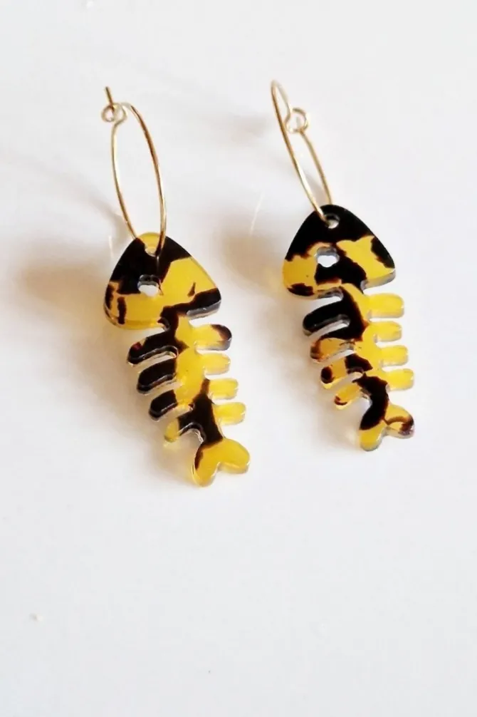 Pendientes resina raspa animal print