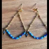 Pendientes triángulos de piedras y acero con rayos