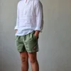 Polera de lino hombre blanca