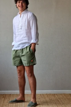 Polera de lino hombre blanca