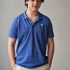 Polo de hombre azul lavado