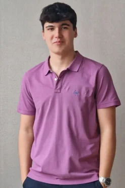 Polo de hombre lila lavado