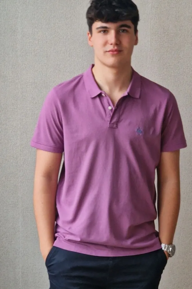 Polo de hombre lila lavado