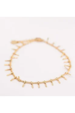 PULSERA ACERO DORADO EN LAGRIMAS