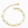 Pulsera de acero dorada eslabones y corazón