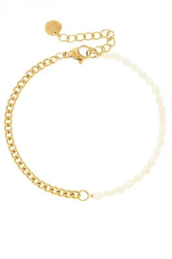 Pulsera de perlas chapada en oro