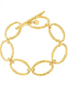 Pulsera eslavones de acero dorado