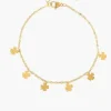 Pulsera finita de acero dorada con trébol