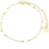 Pulsera finita de acero dorada con estrellas blancas