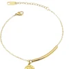 Pulsera finita de acero dorada con chapita