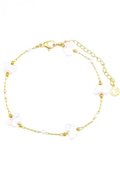 Pulsera finita de acero mariposas blanca