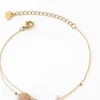 Pulsera finita de acero piedra rosa y estrella