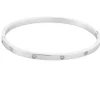 Pulsera rígida de acero plata con circonitas