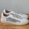 Sneakers blancas con detalles glider plateado