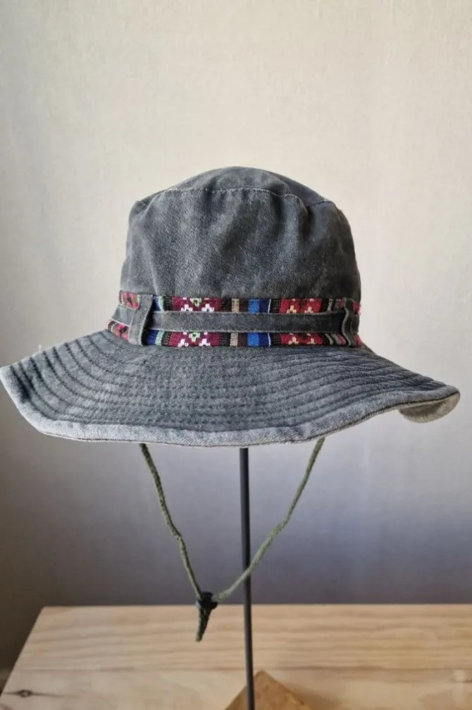 Sombrero unisex tira étnica verde militar