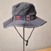 Sombrero unisex tira étnica gris