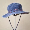 Sombrero unisex tira étnica azul