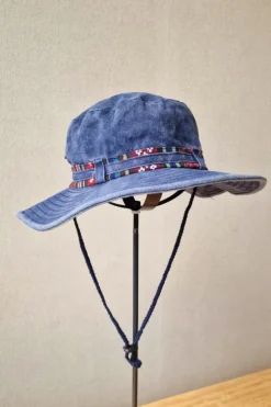 Sombrero unisex tira étnica azul