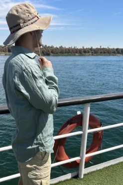 Sombrero unisex tira étnica camel