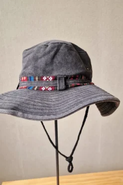 Sombrero unisex tira étnica gris