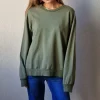 Sudadera básica con águila dorada verde militar