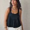 Top tirantes para atar al cuello negro