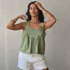 Top tirantes para atar al cuello verde militar