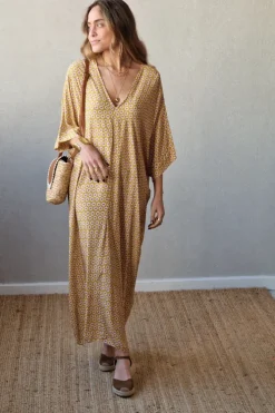 vestido atomo mostaza