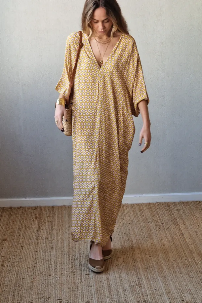 vestido atomo mostaza
