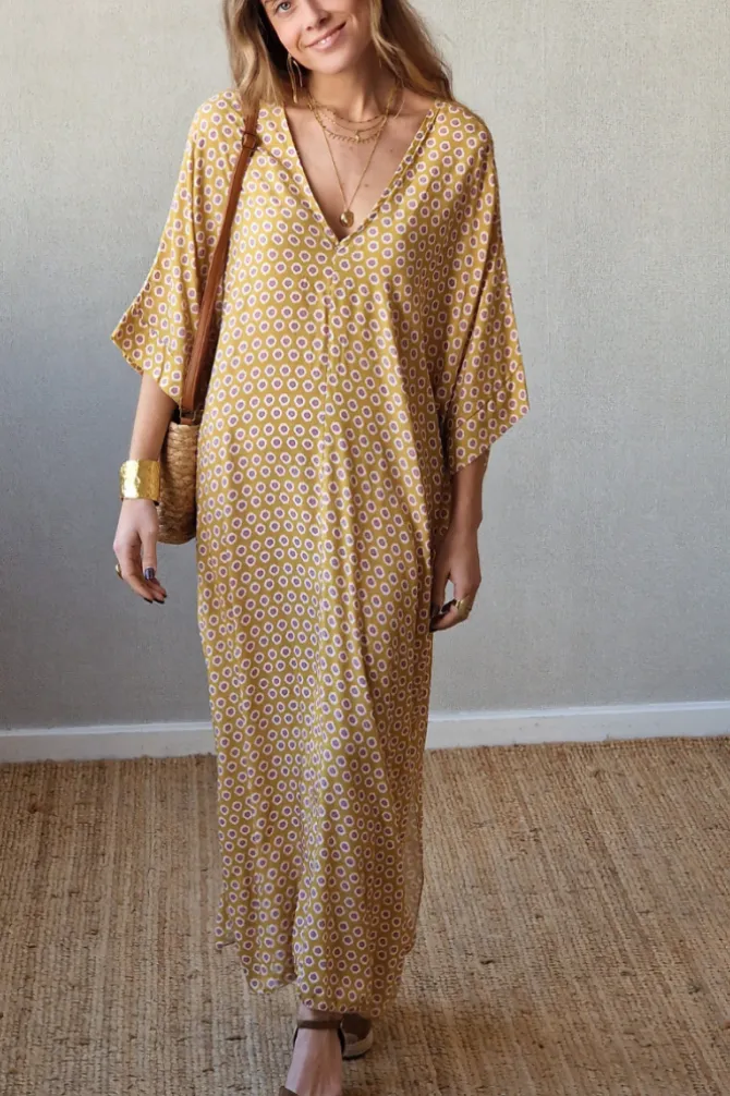 vestido atomo mostaza