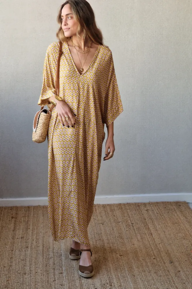 vestido atomo mostaza
