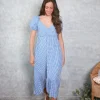Vestido Brigitte de cuadro vichy azul