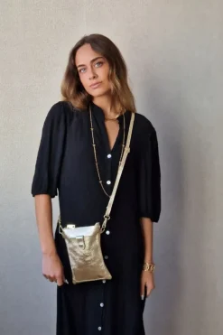 Vestido camisero manga tres cuartos negro