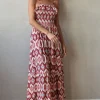 Vestido estampado de tirantes rosa