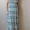 Vestido estampado de tirantes azul