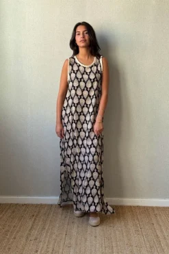 Vestido estampado indio negro