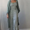 Vestido estampado Menorca de tirantes verde militar