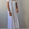 Vestido largo plumeti blanco