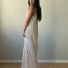 Vestido largo tirantes plumeti blanco